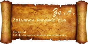 Zsivanov Annamária névjegykártya
