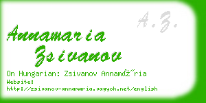 annamaria zsivanov business card